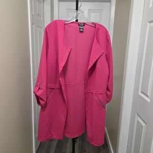 Soho Apparel Pink Mid-length Light Jacket Blazer